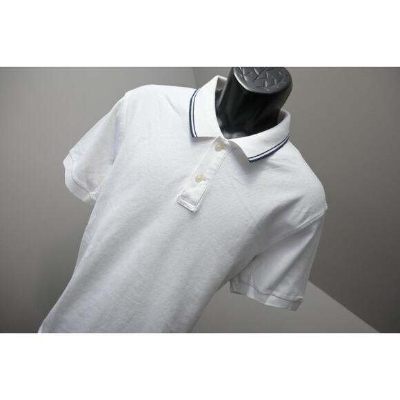 J Crew Flex Pique Polo Shirt Short Sleeve White Casual Prep Mens Size Large - Picture 3 of 9